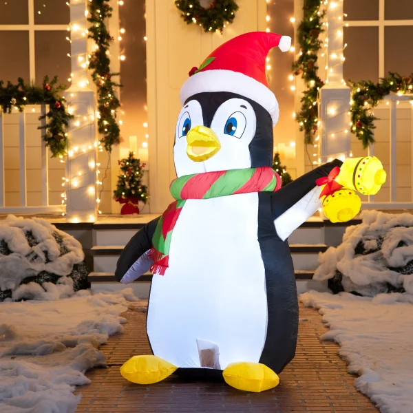 5ft LED Inflatable Penguin Christmas Decoration 6 5ft LED Inflatable Penguin Christmas Decoration - Image 4