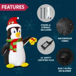 5ft LED Inflatable Penguin Christmas Decoration 13 5ft LED Inflatable Penguin Christmas Decoration -Christmas Decoration Shop 5ft LED Inflatable Penguin Christmas Decoration 6 600x600 1