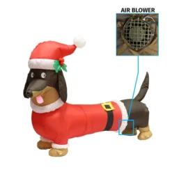 5ft Long Dachshund Blow Up Christmas Decoration -Christmas Decoration Shop 5ft Long Dachshund Blow Up Christmas Decoration 2 1 600x600 1