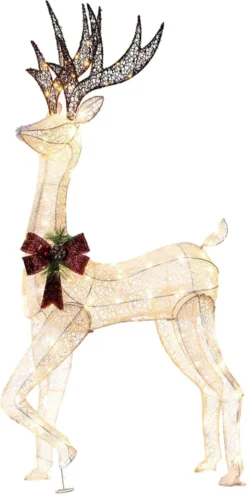 Christmas Tinsel Reindeer Buck LED Yard Light 5ft -Christmas Decoration Shop 5ft Tinsel Reindeer Buck LED Yard Lights 7 600x1199 1