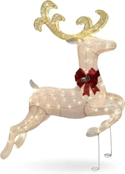 5ft Fabric White Buck Christmas Yard Light 11 5ft Fabric White Buck Christmas Yard Light -Christmas Decoration Shop 5ft Yard Lights Fabric White Buck Jumping 1 1 600x832 1