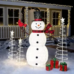 6ft 240 LED Collapsible Snowman Yard Light -Christmas Decoration Shop 6 FT Collapsible Snowman LED Yard Light 4 1 600x600 1