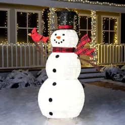 6ft 240 LED Collapsible Snowman Yard Light -Christmas Decoration Shop 6 FT Collapsible Snowman LED Yard Light 6 1 600x600 1