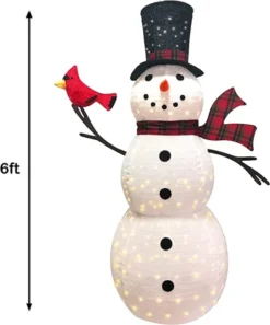 6ft 240 LED Collapsible Snowman Yard Light -Christmas Decoration Shop 6 FT Collapsible Snowman LED Yard Light 7 1 600x721 1
