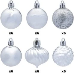 36pcs Silver Christmas Balls Shatterproof 1.57in -Christmas Decoration Shop 61BFvHuzN1L. AC SL1200 600x592 1