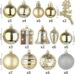66pcs Gold And Silver Christmas Ornaments 11 66pcs Gold And Silver Christmas Ornaments -Christmas Decoration Shop 66Pcs Christmas Assorted Ornaments Gold amp Silver 2 600x594 1