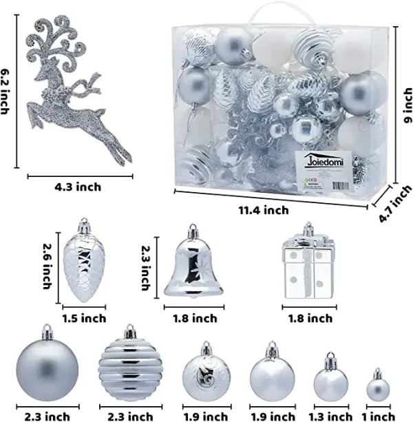 66pcs White And Silver Christmas Ornaments 4 66pcs White And Silver Christmas Ornaments - Image 2