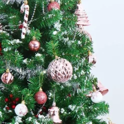 60pcs Assorted Christmas Ornaments Rosegold And White -Christmas Decoration Shop 66Pcs Christmas Assorted Ornaments with a Star Tree Topper Red amp White 2 600x600 1