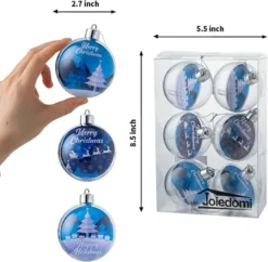 6pcs Clear Christmas Ornament Balls 10 6pcs Clear Christmas Ornament Balls -Christmas Decoration Shop 6Pcs 7CM Christmas Photo Ornament Ball 7 600x588 1