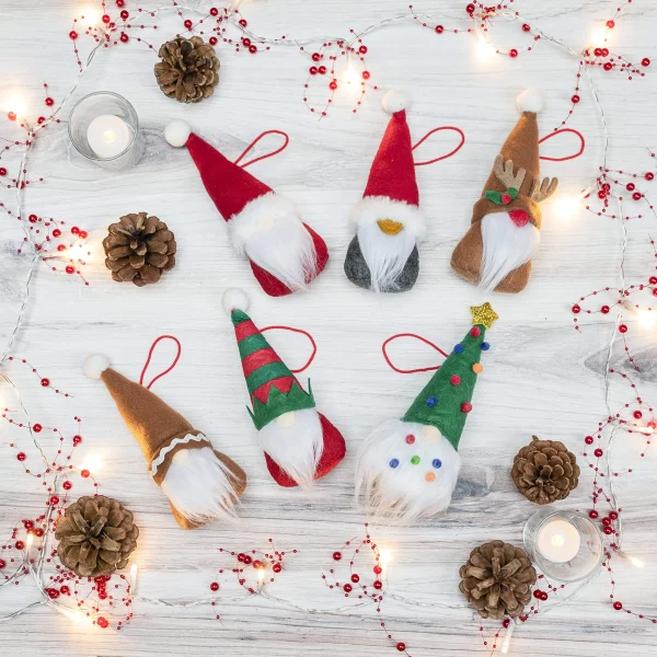 6Pcs Cartoon Gnome Ornaments Set 3 6Pcs Cartoon Gnome Ornaments Set