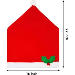 4pcs Santa Hat Chair Covers And 2pcs Handle Covers -Christmas Decoration Shop 6Pcs Chair Cover Santa Claus Hat with Two Door Handle Covers 1 1