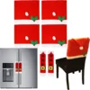 4pcs Santa Hat Chair Covers And 2pcs Handle Covers -Christmas Decoration Shop 6Pcs Chair Cover Santa Claus Hat with Two Door Handle Covers 5 1 600x601 1