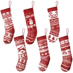 6pcs Christmas Knit Stocking Decoration -Christmas Decoration Shop 6Pcs Christmas Stockings Knit Decorations 4 result 1 600x600 1
