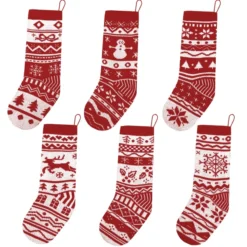 6pcs Christmas Knit Stocking Decoration -Christmas Decoration Shop 6Pcs Christmas Stockings Knit Decorations 7 result 1 600x600 1
