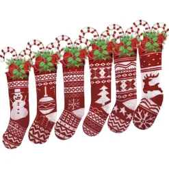 6pcs Knit Christmas Stockings Decoration -Christmas Decoration Shop 6Pcs Knit Christmas Stockings 2 2