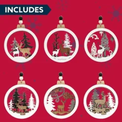 6pcs Christmas Hanging Reindeer Ornaments -Christmas Decoration Shop 6Pcs Wooden Reindeer Hanging Ornaments 6 600x600 1