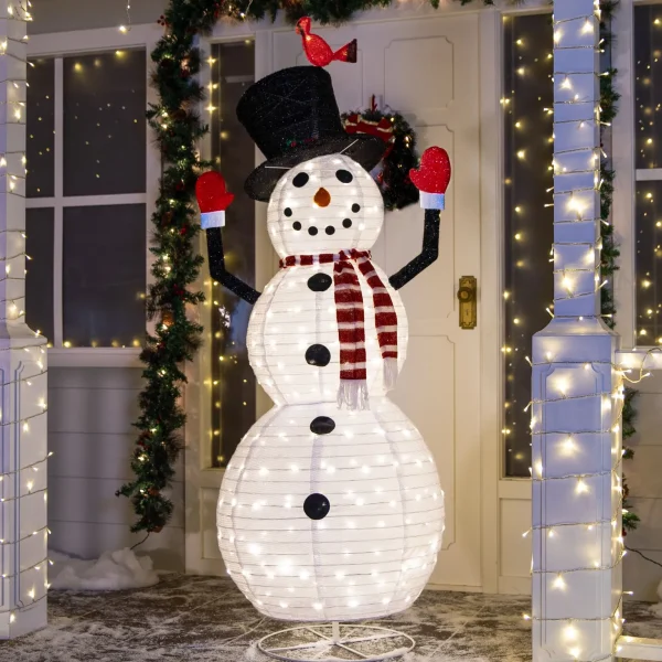 6ft 240 LED Warm White Collapsible Snowman 3 6ft 240 LED Warm White Collapsible Snowman