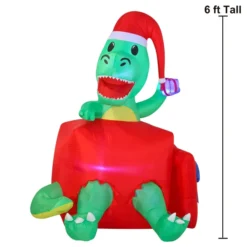 6ft LED Inflatable Dinosaur In A Gift Box -Christmas Decoration Shop 6ft Dinosaur in a Gift Box Christmas Inflatable 3 result 600x600 1