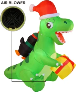 6ft Inflatable Christmas Penguin Sledding On Dinosaur -Christmas Decoration Shop 6ft Inflatable Christmas Penguin Sledding on Dinosaur 4 result 600x726 1