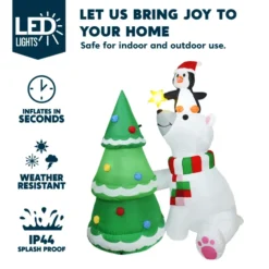 6ft Inflatable LED Polar Bear Christmas Tree With Penguin 10 6ft Inflatable LED Polar Bear Christmas Tree With Penguin -Christmas Decoration Shop 6ft Inflatable LED Polar Bear Christmas Tree with Penguin 3 600x600 1