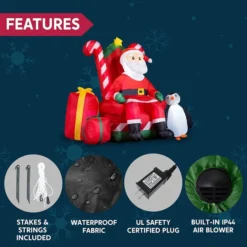 6ft Inflatable LED Santa Claus Decoration -Christmas Decoration Shop 6ft Inflatable LED Santa Claus Decoration 6 600x600 1