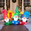 6ft Inflatable LED Three Happy Christmas Gnome