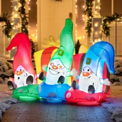 6ft Inflatable LED Three Happy Christmas Gnome -Christmas Decoration Shop 6ft Inflatable LED Three Happy Christmas Gnome 4 600x600 1