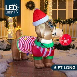 6ft LED Inflatable Christmas Dog Yard Decoration -Christmas Decoration Shop 6ft LED Inflatable Christmas Dog Yard Decoration 1 600x600 1