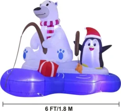 6ft LED Inflatable Christmas Polar Bear With Penguin -Christmas Decoration Shop 6ft LED Inflatable Christmas Polar Bear With Penguin 2 result 600x552 1
