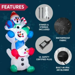 6ft LED Inflatable Snowman Decoration -Christmas Decoration Shop 6ft LED Inflatable Snowman Decoration 1 600x600 1