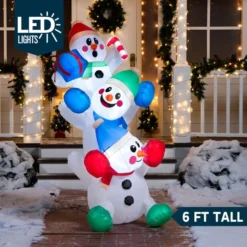 6ft LED Inflatable Snowman Decoration -Christmas Decoration Shop 6ft LED Inflatable Snowman Decoration 3 600x600 1