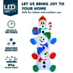 6ft LED Inflatable Snowman Decoration -Christmas Decoration Shop 6ft LED Inflatable Snowman Decoration 4 600x600 1