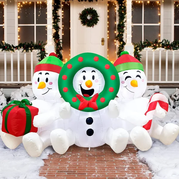 6ft LED Snowman Christmas Inflatable 3 6ft LED Snowman Christmas Inflatable