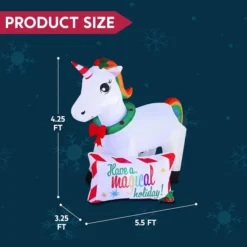 6ft Long LED Inflatable Unicorn Christmas Decoration -Christmas Decoration Shop 6ft Long LED Inflatable Unicorn Christmas Decoration 3 600x600 1