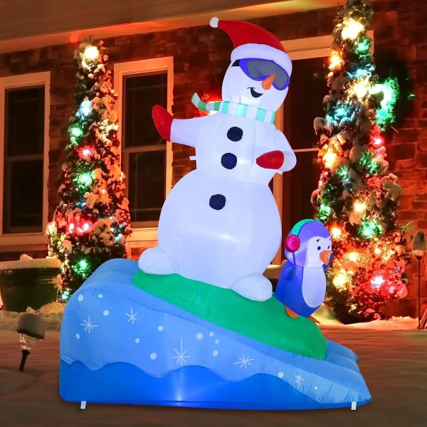 6ft Tall Inflatable Snowman Snowboarding 3 6ft Tall Inflatable Snowman Snowboarding