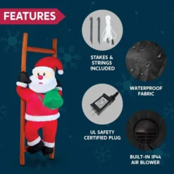 6ft Tall LED Inflatable Climbing Santa Decoration -Christmas Decoration Shop 6ft Tall LED Inflatable Climbing Santa Decoration 2 3 600x600 1