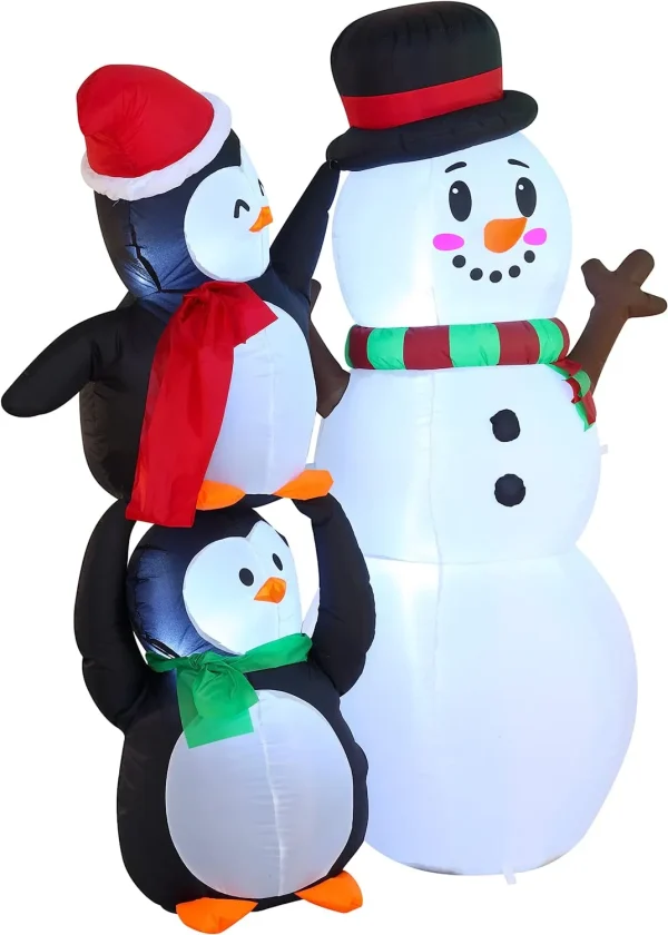 6ft Tall LED Two Penguin Inflatable Decoration 4 6ft Tall LED Two Penguin Inflatable Decoration - Image 2