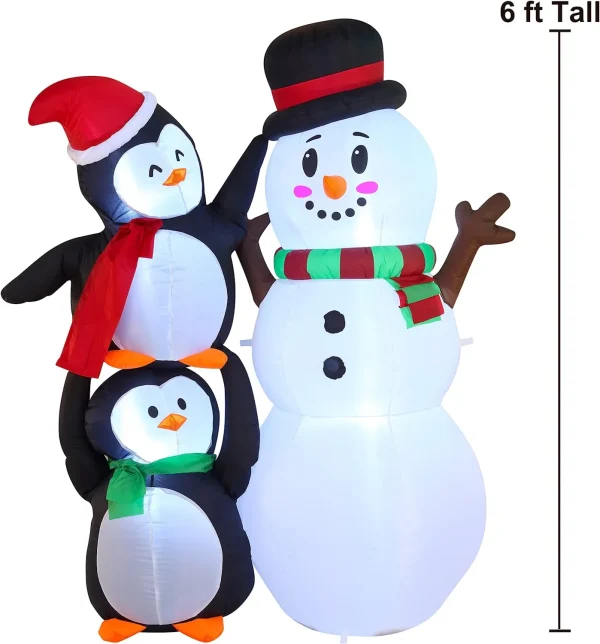 6ft Tall LED Two Penguin Inflatable Decoration 5 6ft Tall LED Two Penguin Inflatable Decoration - Image 3