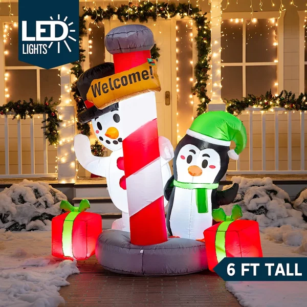 6ft Tall LED Welcome Sign Inflatable Christmas Decor 3 6ft Tall LED Welcome Sign Inflatable Christmas Decor - Image 2