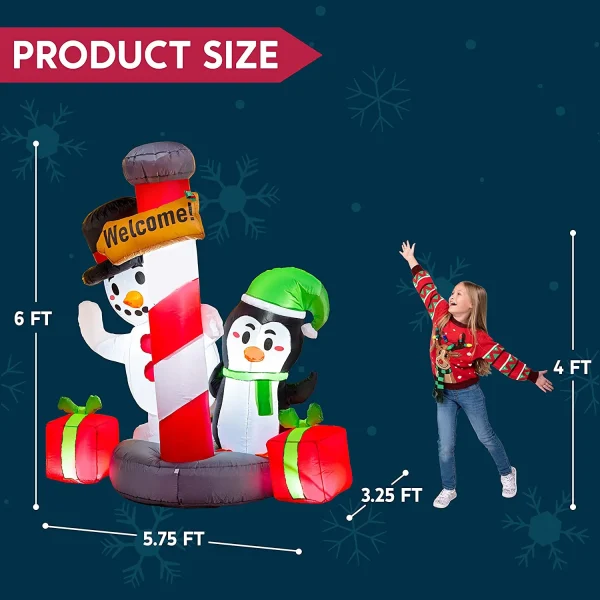6ft Tall LED Welcome Sign Inflatable Christmas Decor 5 6ft Tall LED Welcome Sign Inflatable Christmas Decor - Image 4