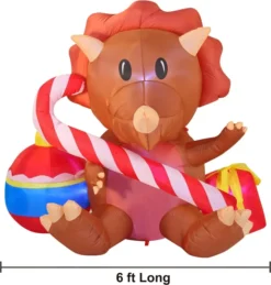 6ft Triceratops Christmas Inflatable Decoration -Christmas Decoration Shop 6ft Triceratops Christmas Inflatable Decoration 3 result 600x629 1