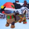 6ft Long Inflatable Christmas Wiener Dog -Christmas Decoration Shop 6ft Weiner Dog Eyes covered by a hug hat 1 result 600x600 1