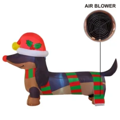 6ft Long Inflatable Christmas Wiener Dog 10 6ft Long Inflatable Christmas Wiener Dog -Christmas Decoration Shop 6ft Weiner Dog Eyes covered by a hug hat 3 result 600x600 1