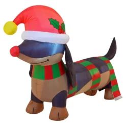 6ft Long Inflatable Christmas Wiener Dog 11 6ft Long Inflatable Christmas Wiener Dog -Christmas Decoration Shop 6ft Weiner Dog Eyes covered by a hug hat 4 result 600x600 1