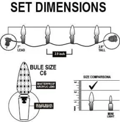 70 LED C6 Multicolor Christmas Light 22.6ft -Christmas Decoration Shop 70 Count C6 Christmas Light Multicolor 6 result