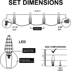70 LED C6 Christmas String Lights 24.28ft -Christmas Decoration Shop 70 LED C6 Christmas String Lights 24.2FT 3 result 600x597 1