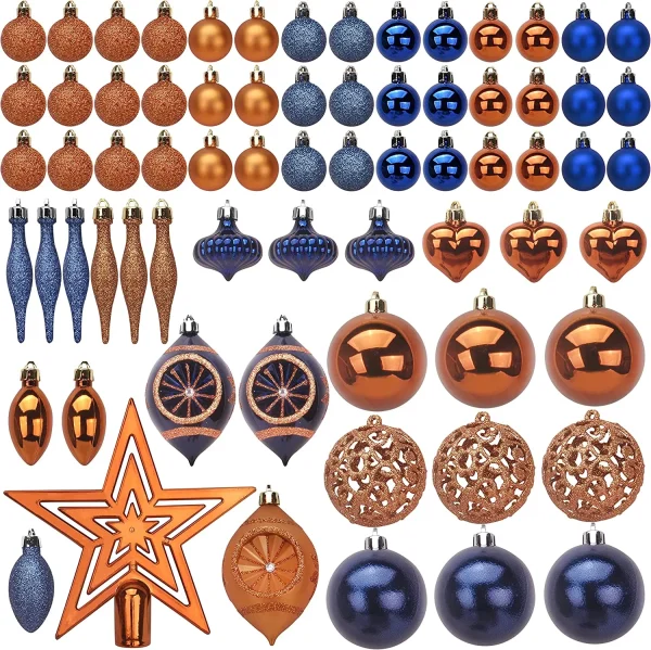 70Pcs Christmas Ornaments With Heart Blue, Silver, & White 5 70Pcs Christmas Ornaments With Heart Blue, Silver, & White - Image 3