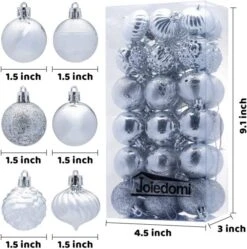 36pcs Silver Christmas Balls Shatterproof 1.57in -Christmas Decoration Shop 71SoQdfFXiL. AC SL1200 600x605 1
