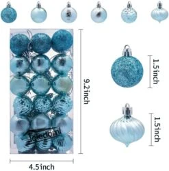 36pcs Baby Blue Christmas Ornaments 1.57in -Christmas Decoration Shop 71SwAZZy2sL. AC SL1200 1 600x608 1
