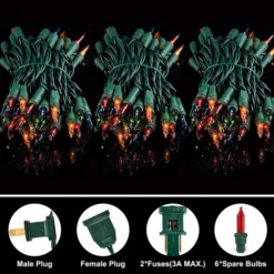 2x150 LED Multicolor Christmas Green Wire String Lights 38.7ft -Christmas Decoration Shop 77.4 FT 300 Count Christmas Multicolor Green Wire String Lights 3 result 600x600 1